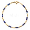 Natural Lapis Lazuli & Glass Seed Bead Beaded Bracelets for Women GO0506-1-1