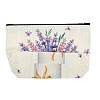Lavender Printed Linen Storage Zipper Clutch Bags ABAG-Z002-02A-2