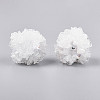 Polymer Clay Rhinestone Beads with Embossed Resin Roses RESI-T059-04A-2