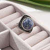 Natural Blue Spot Jasper Adjustable Rings G-P560-03AS-18-3