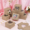 Square Kraft Paper Muffin Storage Gift Boxes CON-WH0095-95B-5