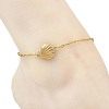 Ocean 304 Stainless Steel Shell Shape Link Textured Cable Chain Anklets for Women AJEW-AN00828-2