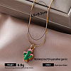 Vintage Cinco de Mayo 304 Stainless Steel Enamel Pendant Round Snake Chain Necklaces for Women QH4448-2-1