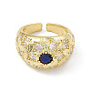 Cubic Zirconia Dome Open Cuff Ring RJEW-P079-09G-3