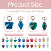 96Pcs 24 Style Faceted Transparent Glass Charms GLAA-SW0001-04-13