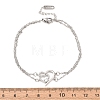 Brass Micro Pave Clear Cubic Zirconia Cable Chain Double Layers Bracelets BJEW-C155-02P-5