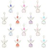 14Pcs 7 Style Acrylic & Alloy Pendant Decorations HJEW-FS00075-1