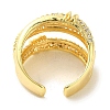 Brass Micro Pave Cubic Zirconia Rings for Women RJEW-E295-11G-3