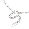 Alloy Flower Pendant Brass Leaf Link Chain Necklaces for Women NJEW-JN05866-5