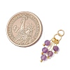 Natural Mixed Gemstome Faceted Round Beads Tassle Charms PALLOY-JF05107-2