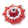 Glass & Seed Bead Woven Pendants PALLOY-MZ00279-4