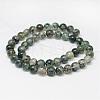 Natural Moss Agate Beads Strands G-F342-02-6mm-2