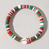 Christmas Polymer Clay Heishi & Acrylic Beads Stretch Bracelets for Women MC0425-3-1