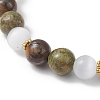 Natural Unakite & Tiger Eye Beads Stretch Bracelets for Women BJEW-JB13271-4