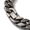 Vacuum Plating 201 Stainless Steel Cuban Link Chain Bracelets for Women Men BJEW-H612-02AS-3