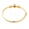 Brass Cube Hinged Bangle with Cubic Zirconia for Women BJEW-K229-04G-3