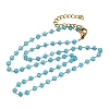 304 Stainless Steel with Glass Faceted Rondelle Bead Handmade Link Chain Birth Stone Necklaces for Women NJEW-G195-01G-10-4