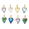 Electroplated Transparent Glass Pendants X-PALLOY-JF05156-01-1
