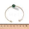 Brass Wire Wrapped Synthetic Malachite Hexagon Point Cuff Bangles for Women BJEW-L719-01G-06-1-5
