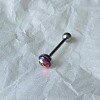 Gradient Color Flat Round Scale Stainless Steel Enamel Straight Barbell 15 Gauge Piercing Tongue Rings for Women Men WGF798A-50-1