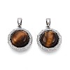 Natural Tiger Eye Pendants KK-N287-21P-1