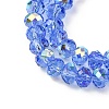 Electroplate Transparent Glass Beads Strands EGLA-A046-01B-20-2