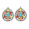 Bohemia Tibetan Style Alloy & Enamel & Acrylic Pendants FIND-T074-02AS-1