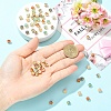 30Pcs 6 Colors Light Gold Tone Alloy Enamel Beads ENAM-YW0008-31-5