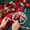 Beadthoven 100Pcs 5 Style Christmas Themed Dyed Natural Wooden Beads WOOD-BT0001-07-6