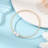 Natural Cultured Freshwater Pearl Potato Torque Bangles BJEW-JB14207-1