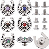 10Pcs 5 Colors Alloy & Natural Amethyst & Natural Ruby in Zoisite & Natural Lapis Lazuli & Natural Tiger Eye & Natural Carnelian Decorative Rivets HJEW-CP00086-1