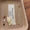 Vintage Alloy Fish Pendant Necklaces with Plastic & Glass Beads Tassel WG3AD88-01-2