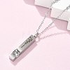 304 Stainless Steel Engraved Flower Cross Rectangle Pet Memorial Keepsake Urn Ashes Pendant Necklaces NJEW-P326-02P-2