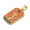 Ion Plating(IP) 304 Stainless Steel Enamel Pendants STAS-Q003-01G-012-3