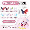40Pcs 8 Styles Luminous Resin Butterfly with Flower Cabochons CRES-TA0001-98-4