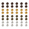 Kissitty 400Pcs 4 Colors Iron Corrugated Beads IFIN-KS0001-03-2