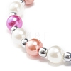 Imitation Pearl Beaded Stretch Bracelet with Drop Charm for Women BJEW-JB07639-6