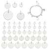  50Pcs 5 Styles 304 & 201 Stainless Steel Flat Round Tag Charms STAS-NB0001-93-1