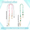 2Pcs 2 Styles Glass & Acrylic & Brass & CCB Plastic Beaded Bookmark HJEW-NB00351-2