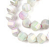 Anti-Tarnish Electroplate Glass Beads Strands GLAA-T025-8mm-14F-3