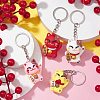 Cartoon Lucky Cat PVC Plastic Keychain KEYC-JKC00666-2