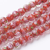 Handmade Gold Sand Lampwork Beads Strands LAMP-R141-10mm-09-1