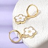 Brass Micro Pave Clear Cubic Zirconia Enamel Dangle Hoop Earrings EJEW-G471-07G-02-2