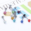 316 Surgical Stainless Steel Rhinestone Round Ball Threadless Labrets WG0410F-11-2