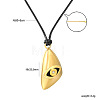 304 Stainless Steel Triangle with Eye Pendant Adjustable Black Cord Necklaces WGD88CD-04-2
