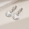 Stainless Steel Flat Round with Hollow Heart Hoop Earrings Daily Holiday Accessories OM1741-2-6