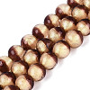 Handmade Lampwork with Gold Powder Beads Strands LAMP-N037-06B-05-1