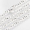 Iron Rolo Chains Necklace Making X-MAK-R015-45cm-S-1