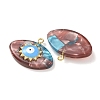 304 Stainless Steel Resin Pendants STAS-F352-07D-06-2
