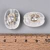 Brass Micro Pave Cubic Zirconia & Quartz Crystal Beads GG-OY001-06G-01-3